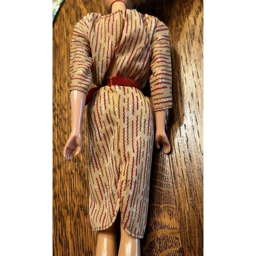 Vintage Barbie Dress 1978 Best Buy 1907 Mattel Superstar Era Tan Red Midi